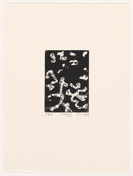 Artist: b'Peart, John.' | Title: b'Fable X' | Date: 2004 | Technique: b'etching, aquatint and open-bite, printed in black ink, from one plate'