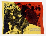 Artist: b'PROIOS, Stergios' | Title: b'No barriers are permanent: Ford Broadmeadows 1973' | Date: 1986 | Technique: b'screenprint, printed in colour, from multiple stencils'