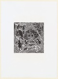 Artist: WILFRED, Rex | Title: Finish ceremony | Date: c.2001 | Technique: linocut, printed in black ink, from one block