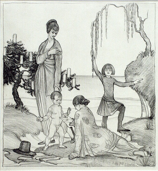 Artist: b'Proctor, Thea.' | Title: b'The shell' | Date: c.1917 | Technique: b'lithograph, printed in black ink, from one stone' | Copyright: b'\xc2\xa9 Art Gallery of New South Wales'