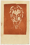 Artist: b'Bell, George..' | Title: b'(Bearded man).' | Technique: b'linocut, printed in brown ink, from one block'