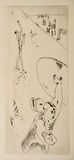 Artist: Barwell, Jennifer. | Title: (David and Goliath). | Date: (1955) | Technique: drypoint, printed in dark brown ink with plate-tone, from one plate