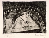 Artist: Scharf, Theo. | Title: Prize fight | Date: c.1922 | Technique: etching and drypoint, printed in black ink, from one plate | Copyright: © The Estate of Theo Scharf.