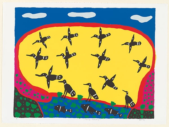 Artist: b'Jirwulurr Johnson, Amy.' | Title: b'Sunrise billabong' | Date: 2002 | Technique: b'screenprint, printed in colour, from six stencils'