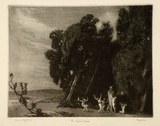 Artist: LINDSAY, Lionel | Title: The Sacred Grove | Date: 1921 | Technique: spirit-aquatint, etching and burnishing, printed in black ink, from one plate | Copyright: Courtesy of the National Library of Australia