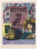 Title: b'Vanitas still life: Kitchener wants you' | Date: 1983 | Technique: b'photocopy, printed in black ink, from collaged artwork; hand-coloured with aerosol paint'