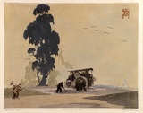 Artist: b'Palmer, Ethleen.' | Title: b'Making the road' | Date: 1935 | Technique: b'linocut, printed in colour, from multiple blocks'