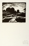 Artist: b'Clifton, Nancy.' | Title: b'The centre.' | Date: 1980 | Technique: b'woodcut, printed in black ink, from one block'