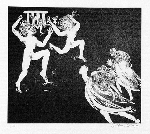 Artist: b'BOYD, Arthur' | Title: b'The women triumphant.' | Date: 1970 | Technique: b'etching and aquatint, printed in black ink, from one plate'