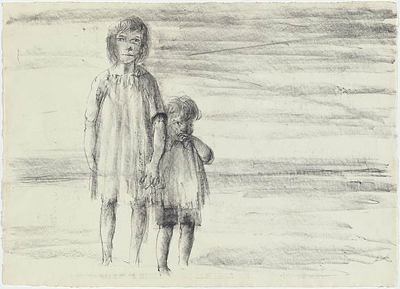 Artist: b'Drysdale, Russell.' | Title: b'Two children' | Date: 1964-65 | Technique: b'lithograph, printed in black ink, from one plate'