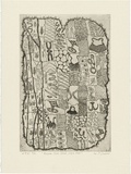 Artist: Darroch, Lee J. | Title: Possum skin cloak, circa 2000 | Date: 2000, June | Technique: etching, printed in black ink, from one plate | Copyright: © Lee Darroch, artist