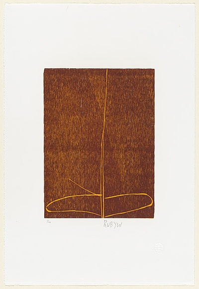 Artist: Williamson, Ruby. | Title: Kaliny-kalinypa [orange] | Date: 2002 | Technique: woodcut