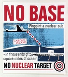 Artist: Praxis Poster Workshop. | Title: No Base, no Nuclear target | Technique: screenprint, printed in colour, from three stencils
