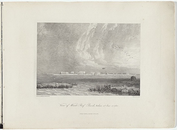 Title: b'View of Wreck-Reef Bank, taken at low water.' | Date: 1814 | Technique: b'engraving, printed in black ink, from one copper plate'