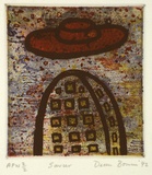 Artist: b'Bowen, Dean.' | Title: b'Saucer' | Date: 1992 | Technique: b'etching, printed in colour, from multiple plates'