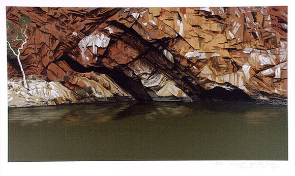 Artist: b'Rose, David.' | Title: b'Rock pool, Ormiston Gorge' | Date: 1990 | Technique: b'screenprint, printed in colour, from multiple stencils'