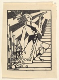 Artist: b'Pate, Klytie.' | Title: b'Limpang Tung' | Date: c.1933 | Technique: b'linocut, printed in black ink, from one block'