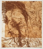 Artist: b'PARR, Mike' | Title: b'Alphabet/Haemorrhage.' | Date: 1992-93 | Technique: b'etching, printed in red ochre ink, from one plate'