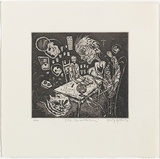 Artist: Gittoes, George. | Title: The consultation. | Date: 1971 | Technique: etching, printed in black ink, from one plate