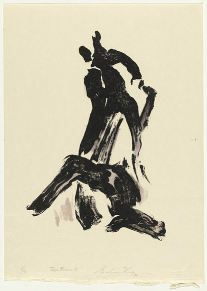 Artist: b'KING, Grahame' | Title: b'Tree form II' | Date: 1976 | Technique: b'lithograph, printed in colour, from two stones [or plates]'