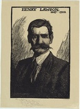 Artist: b'LINDSAY, Lionel' | Title: b'Henry Lawson' | Date: 1922 | Technique: b'wood-engraving, printed in black ink, from one block' | Copyright: b'Courtesy of the National Library of Australia'