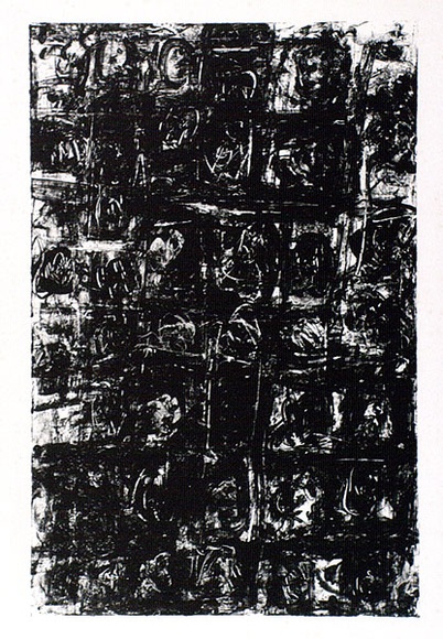 Artist: b'Halpern, Stacha.' | Title: b'not titled [Series of approximately 40 faces]' | Date: c.1963 | Technique: b'lithograph, printed in black ink, from one stone [or plate]'