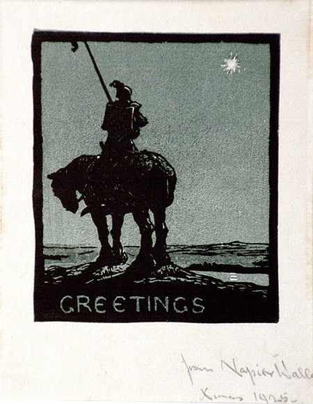 Artist: b'Waller, Christian.' | Title: b'Greetings' | Date: 1925 | Technique: b'linocut, printed in colour, from multiple blocks'