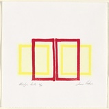 Artist: b'Vickers, Trevor.' | Title: b'not titled [2 yellow squares and 2 red rectangles].' | Date: 2000 | Technique: b'screenprint, printed in colour, from multiple stencils'