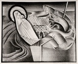 Artist: Brown, Vincent. | Title: Madonna del lago. | Date: 1948 | Technique: chalk-lithograph, printed in black ink, from one aluminium plate