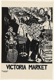 Artist: b'Reidy, Chris' | Title: b'Victoria Market' | Date: 1984 | Technique: b'screenprint, printed in black ink, from one stencil'