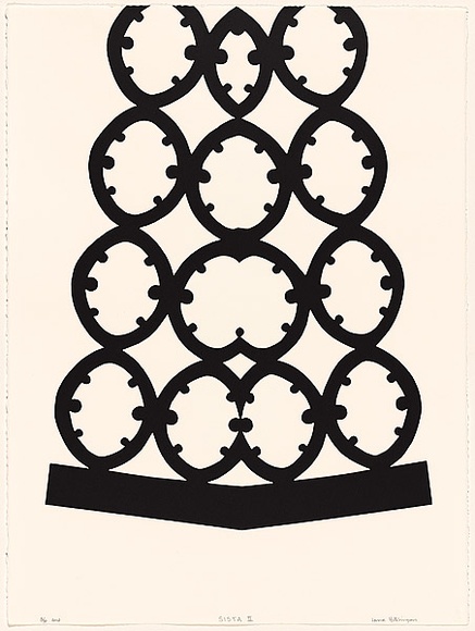 Artist: b'HUTCHINSON, Lonnie' | Title: b'Sista 2' | Date: 2004 | Technique: b'woodcut, printed in black ink, from one block'