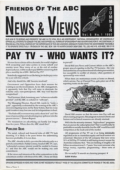 Artist: b'REDBACK GRAPHIX' | Title: b'Leaflet: News and Views' | Date: c1990 | Technique: b'offset-lithograph, printed in black ink'