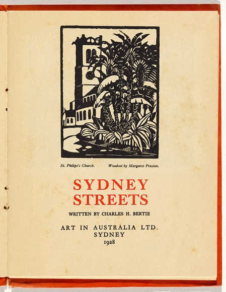 Artist: b'PRESTON, Margaret' | Title: bSt. Phillip's Church. | Date: 1928 | Technique: b'wood-engraving, printed in black ink, from one block' | Copyright: b'\xc2\xa9 Margaret Preston. Licensed by VISCOPY, Australia'