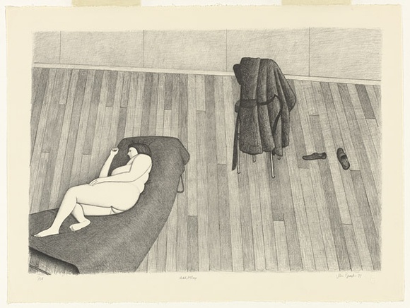 Artist: b'Brack, John.' | Title: b'Model asleep.' | Date: 1977 | Technique: b'lithograph, printed in black ink, from one zinc plate' | Copyright: b'\xc2\xa9 Helen Brack'