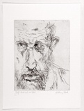 Artist: LUSK, Anthony | Title: Self-portrait no. xxvi. | Date: 1988 | Technique: etching, printed in black ink, from one plate