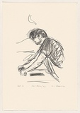 Artist: b'AMOR, Rick' | Title: b'Neil rolling up.' | Date: 1992 | Technique: b'lithograph, printed in black ink, from one stone'