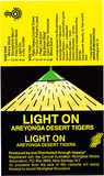 Artist: REDBACK GRAPHIX | Title: Cassette cover: Light On - Arenyonga Desser Tigers | Date: 1980 | Technique: offset-lithograph, printed in colour, from four plates
