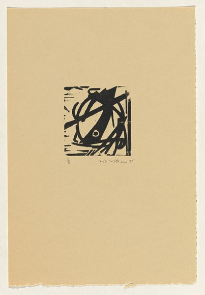 Artist: b'Withers, Rod.' | Title: b'Woodcut: from the set' | Date: 1979 | Technique: b'woodcut, printed in black ink, from one block'