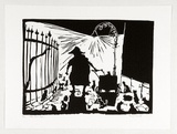Artist: Smith, Errol. | Title: The cat lady. | Date: 1988 | Technique: linocut, printed in black ink, from one block