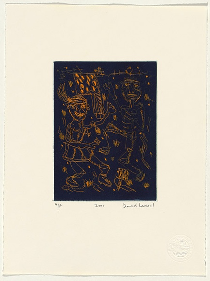 Artist: Larwill, David. | Title: 2001. | Technique: etching, printed in colour, from one plate