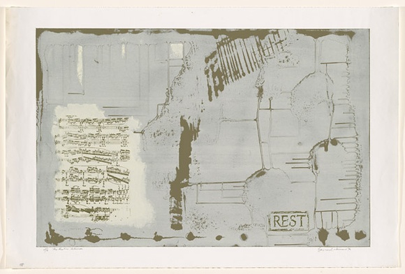 Artist: b'Werner, Baynard.' | Title: b'The rest is silence' | Date: 1976 | Technique: b'screenprint, printed in colour, from multiple stencils'