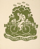 Artist: OGILVIE, Helen | Title: Greeting card: Christmas | Technique: linocut, printed in green ink, from one block