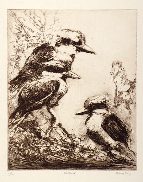 Artist: b'LONG, Sydney' | Title: b'The roost' | Date: 1927 | Technique: b'line-etching, printed in brown ink from one copper plate' | Copyright: b'Reproduced with the kind permission of the Ophthalmic Research Institute of Australia'