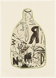 Artist: b'Watson, Jenny.' | Title: b'The bottled memories' | Date: 1988 | Technique: b'etching, aquatint, liftground and roulette, printed in brown ink with plate-tone, from one zinc plate; hand-coloured'