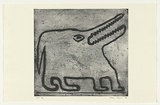 Artist: b'Bowen, Dean.' | Title: b'Sharp-toothed animal' | Date: 1992 | Technique: b'aquatint, drypoint, scraping and burnishing, printed in black ink with plate-tone, from one plate'