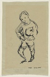 Artist: b'WILLIAMS, Fred' | Title: b'Boy footballer' | Date: c.1950 | Technique: b'dyeline' | Copyright: b'\xc2\xa9 Fred Williams Estate'