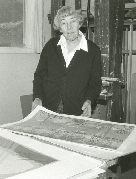 Artist: b'Heath, Gregory.' | Title: b'Portrait of Jean Appleton, Australian painter and printmaker, 1989' | Date: 1989