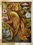Artist: b'Higgs, Florence.' | Title: b'Golden cockerel' | Date: 1956 | Technique: b'linocut, printed in colour, from six blocks'