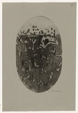 Artist: b'WILLIAMS, Fred' | Title: b'Oval landscape' | Date: 1965-66 | Technique: b'sugar aquatint, engraving and drypoint, printed in black ink, from one zinc plate' | Copyright: b'\xc2\xa9 Fred Williams Estate'