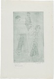 Artist: b'WALKER, Murray' | Title: b'Three models.' | Date: 1973 | Technique: b'etching, printed in blue-black ink, from one plate'